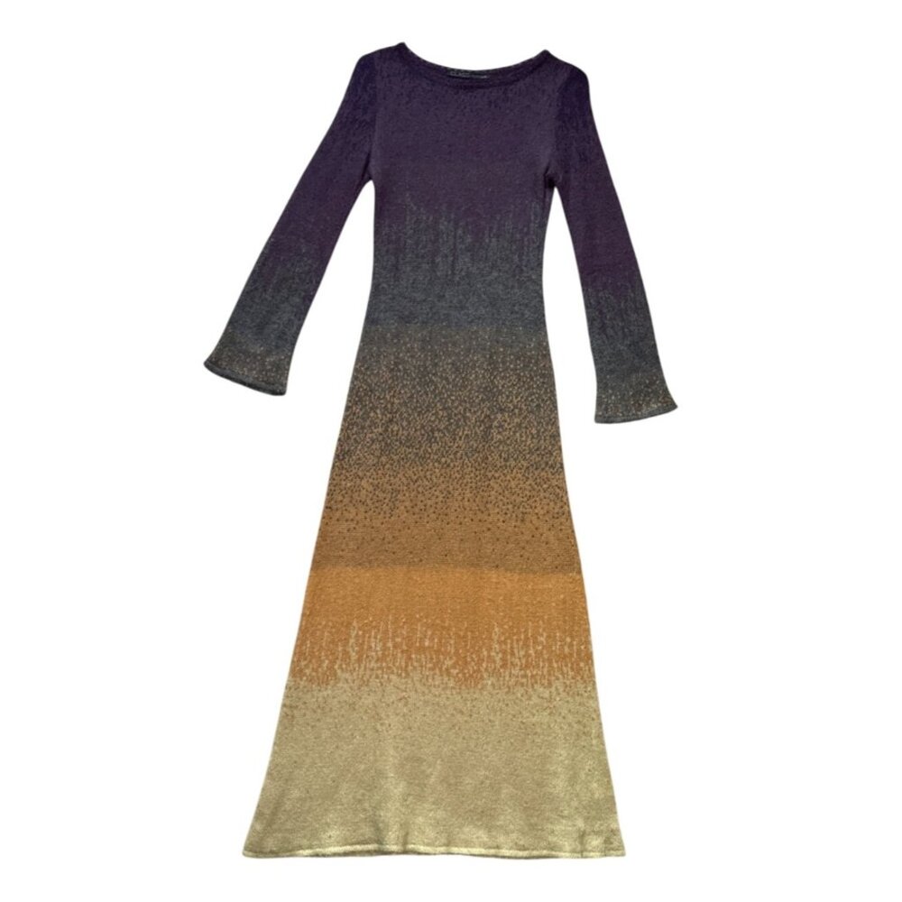 Class Roberto Cavalli Long Sleeve Gradient Knit Dress